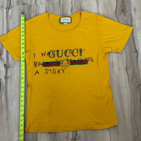Gucci Coco Capitán Yellow Vintage Logo Tee | 2017 Alessandro Michele | Size S - Picture 5 of 7
